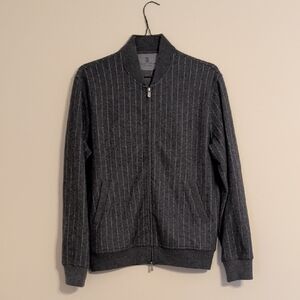 Brunello Cucinelli Charcoal Zip-Up Sweater